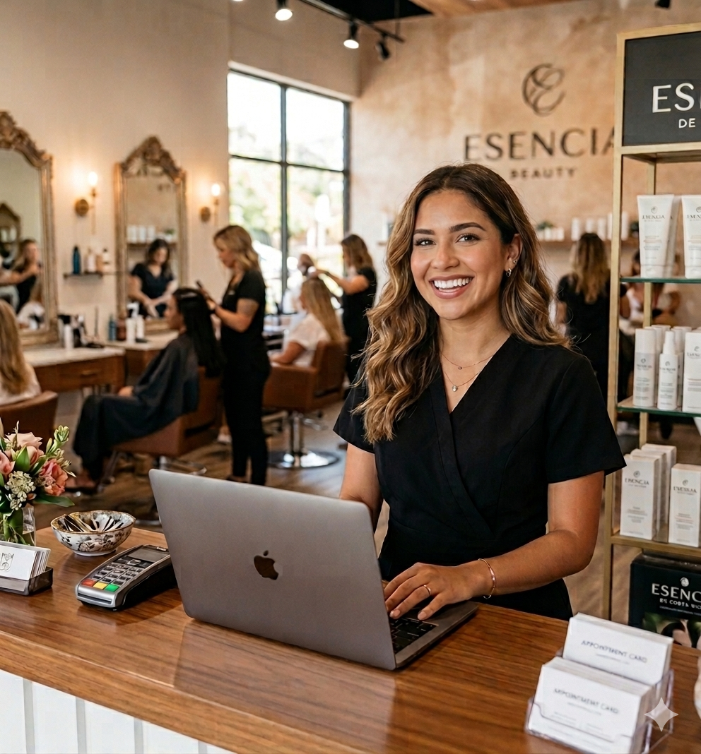 Recepción de salón con sistema Vookly